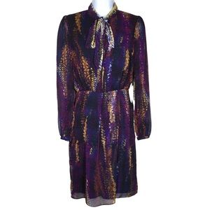 W118 by Walter Baker | Chiffon Sheer Layer Tie Neck Dress